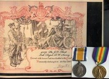 WW1  Medals Pair To  Pte Harry