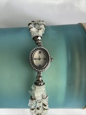 QVC Women’s Hallmarked Sterling Silver And Moonstone Chip Quartz Watch