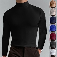 Mens High Neck Long Sleeve T
