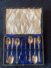 SET OF 6 SILVER PLATED TEA