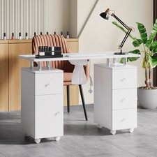 Manicure Table Nail Station Salon Art Beauty Salon Desk＆Dust Collector Drawers
