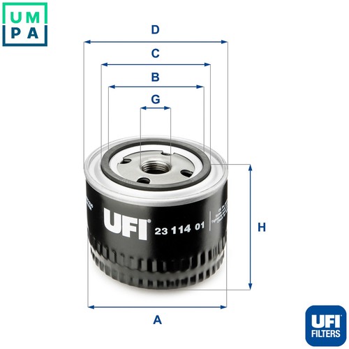 Oil filter 114 for - 23.114.01,