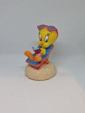Tweety Bird pie Figure Vintage Sunbathing relax Warner Bro 1999 Rare H8cm