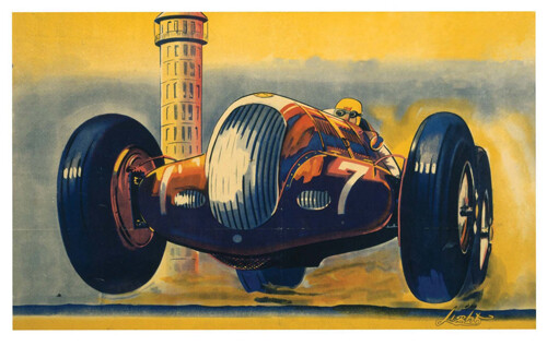 Vintage number race car art - vintage,