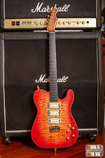 Custom Hand Built Tele Style with Burst Flamed Nitro Finish & 3 Humbuckers  