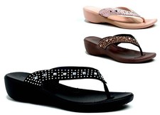 Ladies Diamante Sandals Womens Flip Flops Toe Post  Summer Slippers UK Sizes 4-8