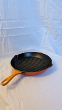 Le Creuset Volcanic Orange Griddle Skillet Pan 26 Cast Iron Round