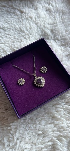 Amethyst seed pearl heart - amethyst,
