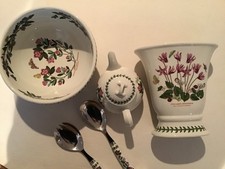 Portmeirion, , botanic garden salad bowl, servers, vase, tea pot. Good condition