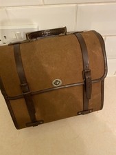 VINTAGE LEATHER CANVAS WOOD BOWLS BAG LAWN BOWLING HOLDALL CARRY CASE 4 BALLS 