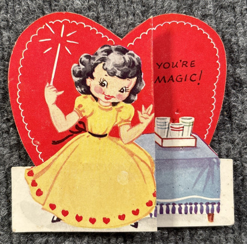 Vintage valentine card girl - valentine,