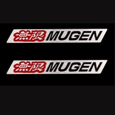 2pcs Mugen Chrome Badge Emblem Side Spoiler For For GT Wing TypeR Civic Integra