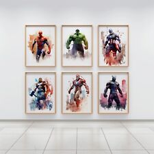 Watercolor Marvel Avengers DC