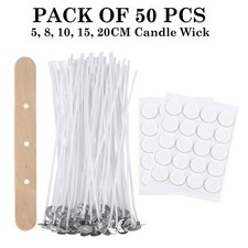 Pre Waxed Candle Wicks with Sustainers Long Tabbed for Candle Making Craft UK