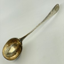 Antique 18th Century Swedish ? Solid Silver Tested Soup / Punch Ladle 38cm 190g