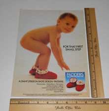 Vintage 1985 Padders Baby Slippers Shoe England UK 1 Page Print Ad Advertisement
