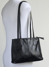 Jobis SOFT BLACK LEATHER , TOP HANDLE TOTE / SHOULDER BAG , Vintage Sml/Med Size