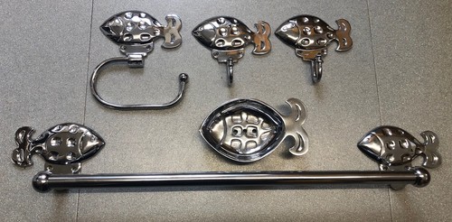 Chrome fish bathroom - fish,