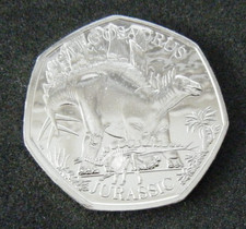 2024 Stegosaurus Dinosaur 50p Fifty Pence Coin BU - Natural History Museum