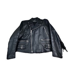 Black Leather Cowhide Fringe