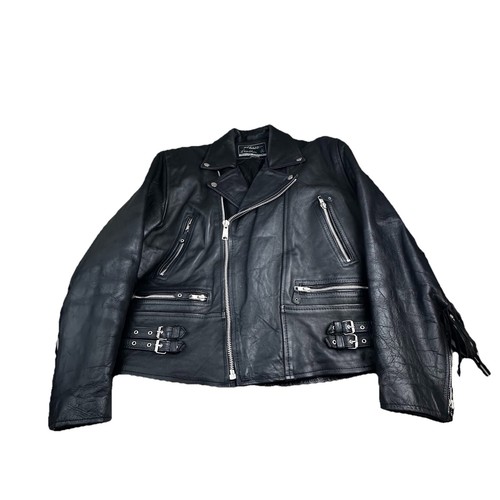 Black leather cowhide - black,