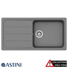 Astini Elmo 100L 1.0 Bowl Granite Croma Grey Reversible Kitchen Sink & Waste