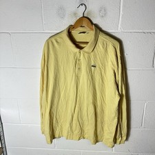 Lacoste Shirt Mens 8 3XL XXXL Yellow Polo Long Sleeve Sport Pique Casual Cotton