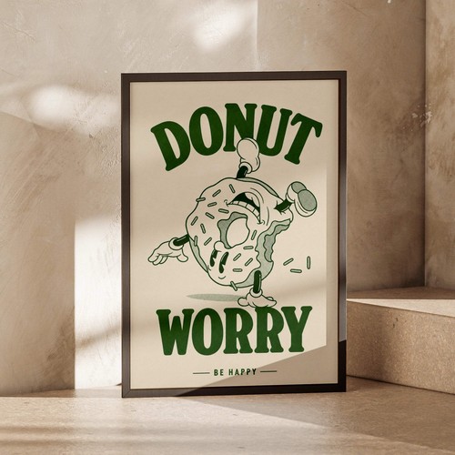 Donut worry happy - donut,
