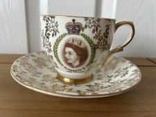 1953 Coronation Cup and Saucer Bone China Royal Family Collectable