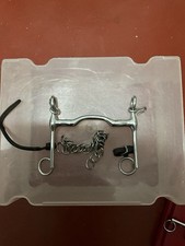 Stainless Steel Weymouth Wide Port Bit With Chain And Leather Strap - Size 5.5”