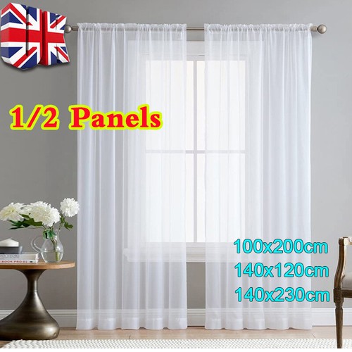 Voile curtains pair - (2, panels)