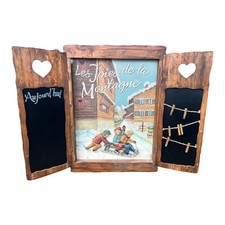 Vintage French Country Corner Picture Blackboard & Noticeboard – Rustic Wall Art