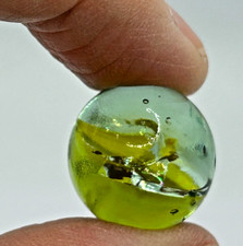 Vintage marble yellow glass clear toys collectable shooter 80s 90s Y2K classic