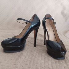 YSL Yves Saint Laurent Tribute Black Patent Leather Mary Jane Pump - UK 4 EU 37