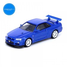 INNO64 1/64 NISSAN SKYLINE GT-R R34 V-SPEC II NUR BAYSIDE BLUE DIECAST MODEL