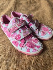 Lelli Kelly Pink & White Beaded & Sequin Trainers - Size 1
