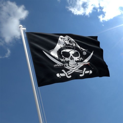Black skull with crossed