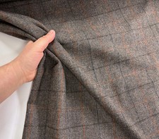 Grey Brown Herringbone Check
