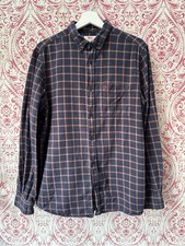 Men’s Fjallraven Övik Flannel Shirt Dark Navy Size Medium