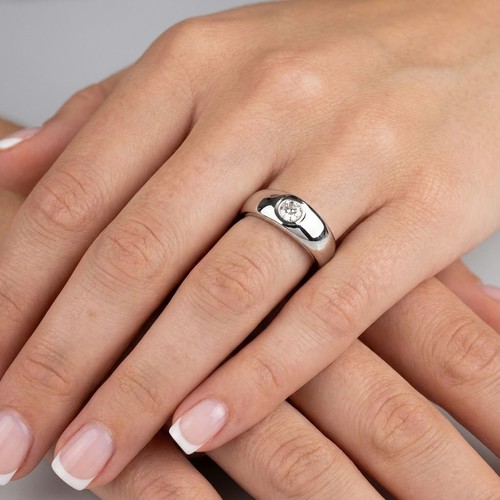 Solitaire mens ring - ring, classic