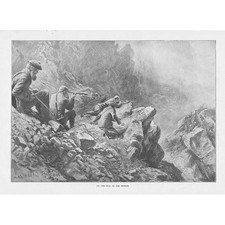 DEER STALKING On the Pull of the Trigger - Antique Print 1895