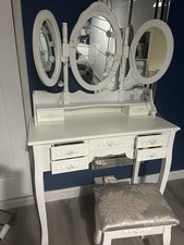 White Dressing Table And Stool