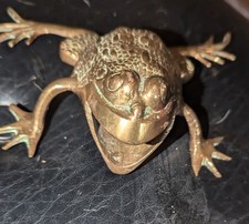 brass grotesque frog toad open