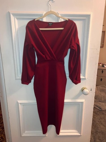 Boohoo deep red occasion dress - boohoo,
