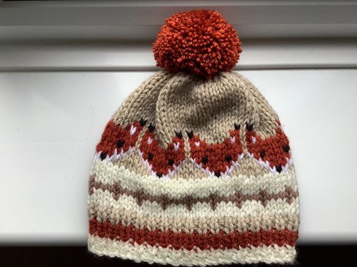 Hand knitted fox bobble - hand,