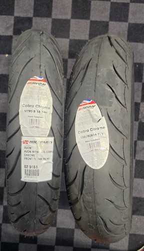 Avon cobra chrome tyres - chrome, pair