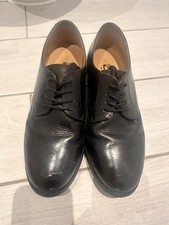 Grafters Black Leather Shoes Size 6 (girls Cadet Shoes)