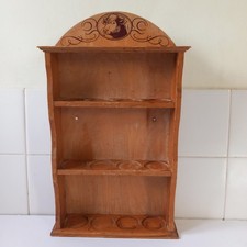 Vintage Pine Wood Spice Rack