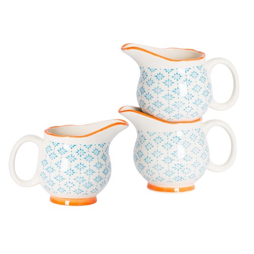 Hand printed milk jugs - hand-printed,