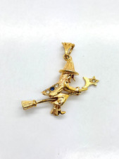 9ct Yellow Solid Gold Witch &